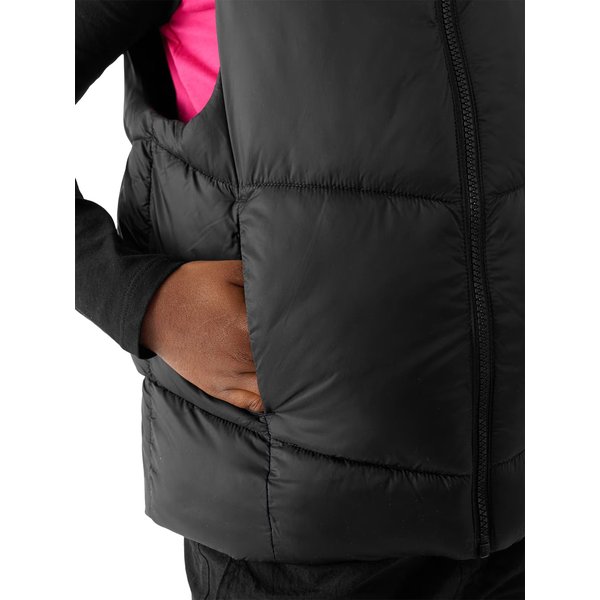 Kamizelka puchowa dziewczęca TVJAF129 4F - głęboka czerń