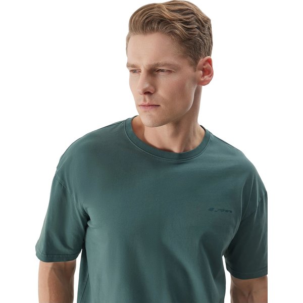 Koszulka męska 4FWSS24TTSHM1316 4F - oliwkowy