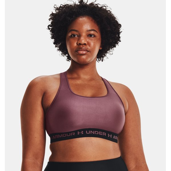 Biustonosz sportowy damski Crossback Mid Bra Under Armour - plum