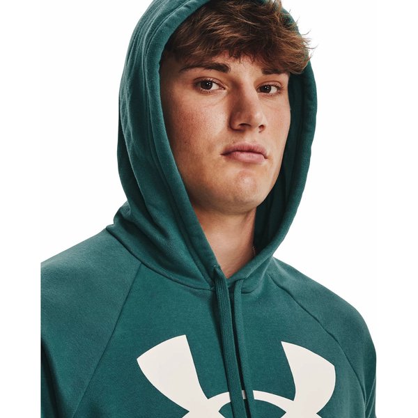 Bluza męska Rival Fleece Big Logo Hoodie Under Armour - Coastal Teal / Onyx White