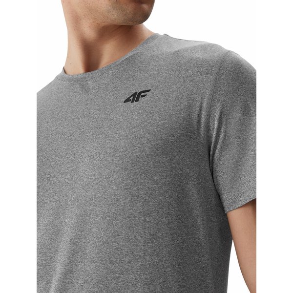 Koszulka męska 4FAW23TFTSM449 4F - chłodny jasny szary melanż