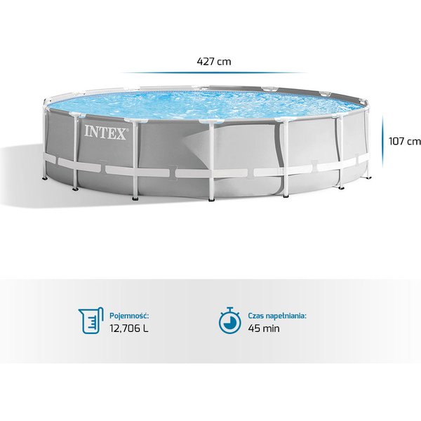 Basen stelażowy Prism Frame 427x107cm Intex