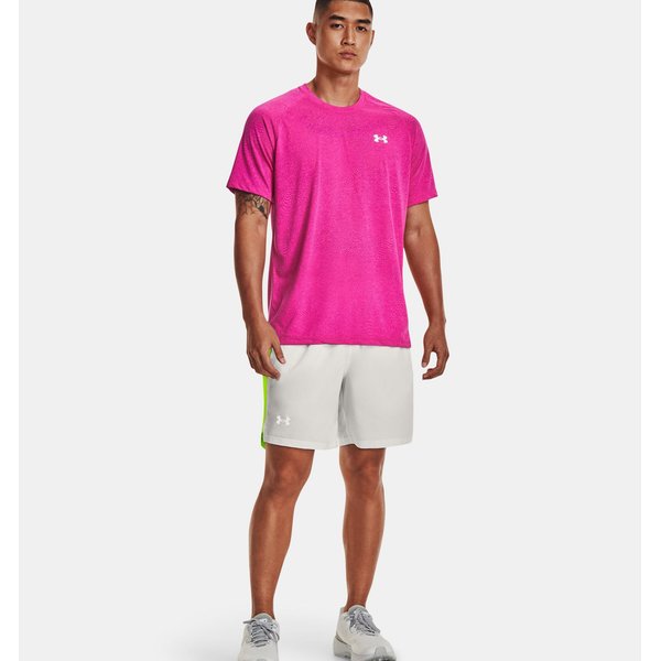 Spodenki męskie Launch Run 7'' Under Armour - Gray Mist / Lime Surge