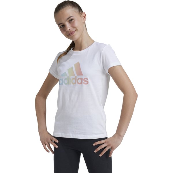 Koszulka juniorska Metallic Print Adidas - biała