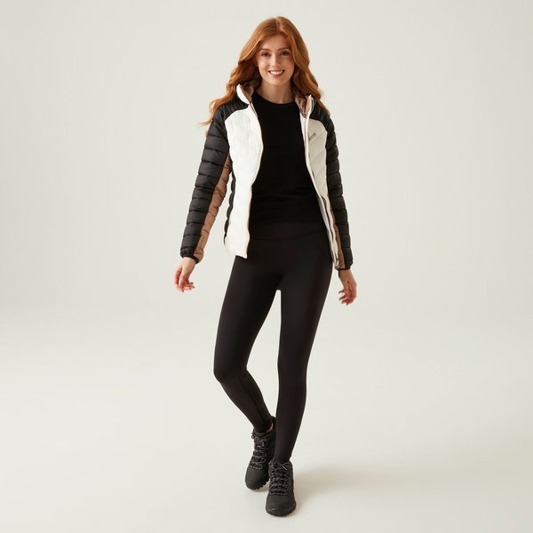 Kurtka puchowa damska Women'S Hooded Dalent Regatta - black/blanc de blanc