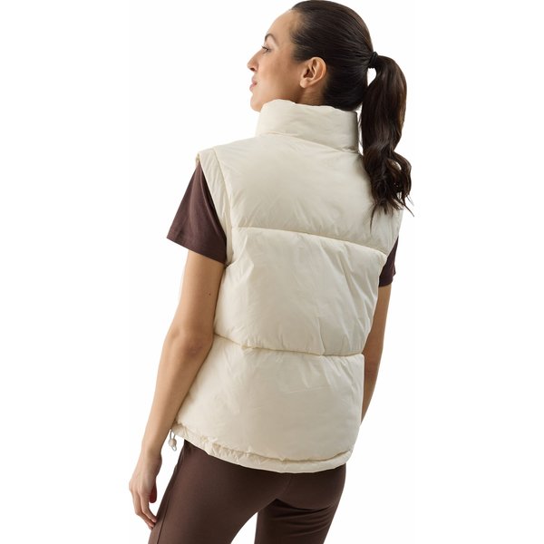 Kamizelka puchowa damska 4FWSS24TVJAF113 4F - kremowy