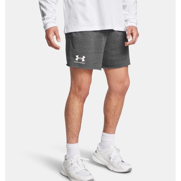 Spodenki męskie Rival Terry 6in Short Under Armour - Castlerock/Onyx White