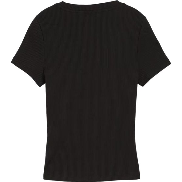 Koszulka damska Classics Ribbed Slim Tee Puma - czarny