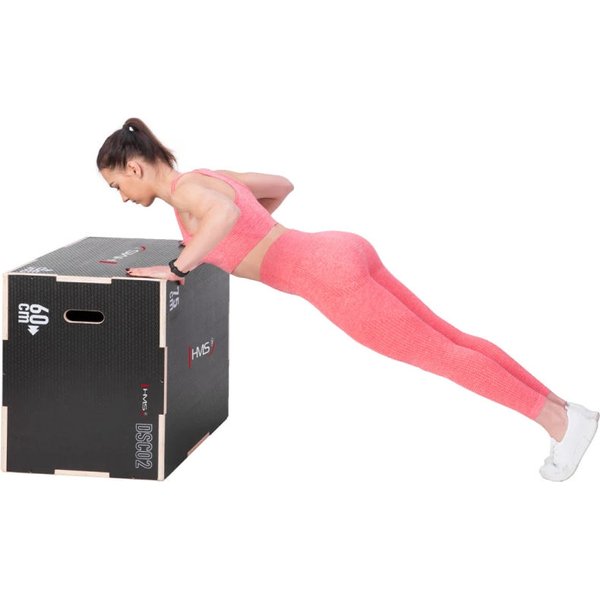 Skrzynia plyometryczna drewniana, crossfit SDCO2 HMS