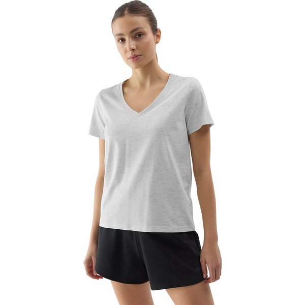 Koszulka damska 4FWSS24TTSHF1162 4F - chłodny jasny szary melanż