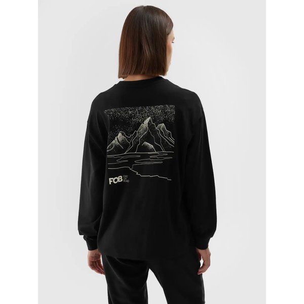 Longsleeve damski TLONF311 4F - głęboka czerń