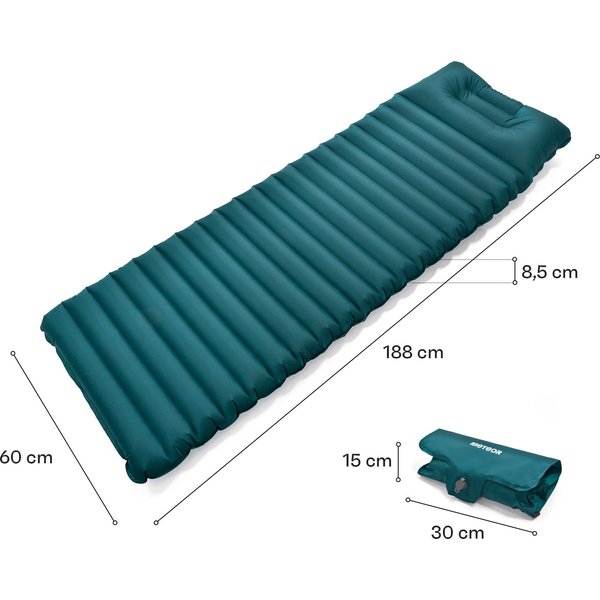 Materac trekkingowy z zagłówkiem 188x60x8,5cm Meteor