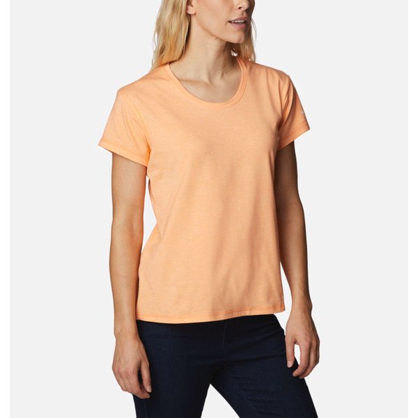 Koszulka damska Sun Trek SS Tee Columbia - łosoś/pomarańcz