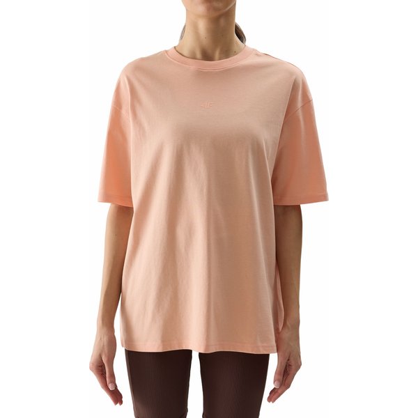Koszulka damska 4FWSS24TTSHF1355 4F - pudrowy koral