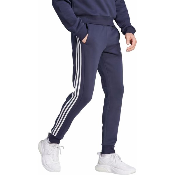 Spodnie dresowe męskie Essentials Fleece 3-Stripes Tapered Cuff Adidas - granatowe