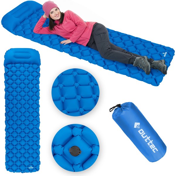 Materac trekkingowy dmuchany 238x70x5cm Outtec - niebieski