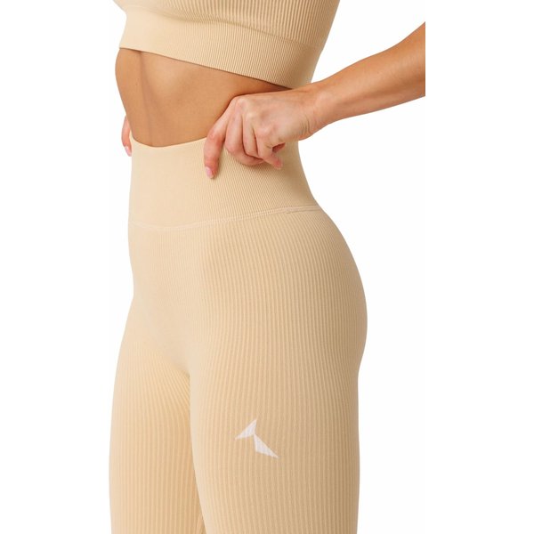 Legginsy bezszwowe damskie Rib Seamless Carpatree - Double Cream Yellow
