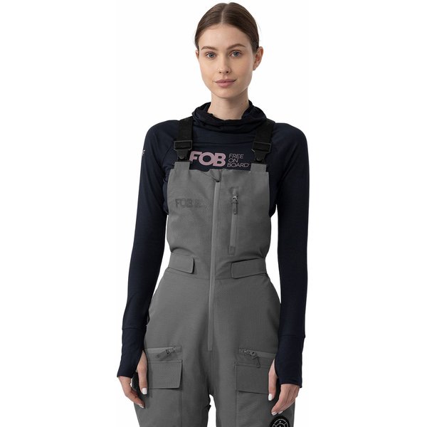 Spodnie snowboardowe damskie na szelkach 4FAW23TFTRF392 4F