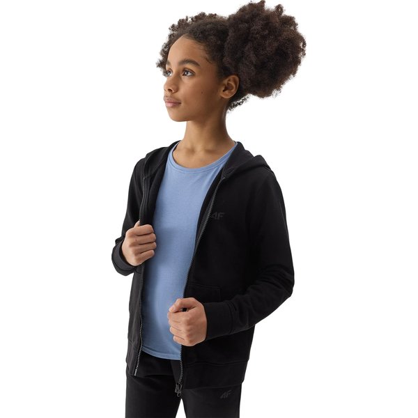 Bluza dziewczęca 4FJWSS24TSWSF0919 4F - głęboka czerń