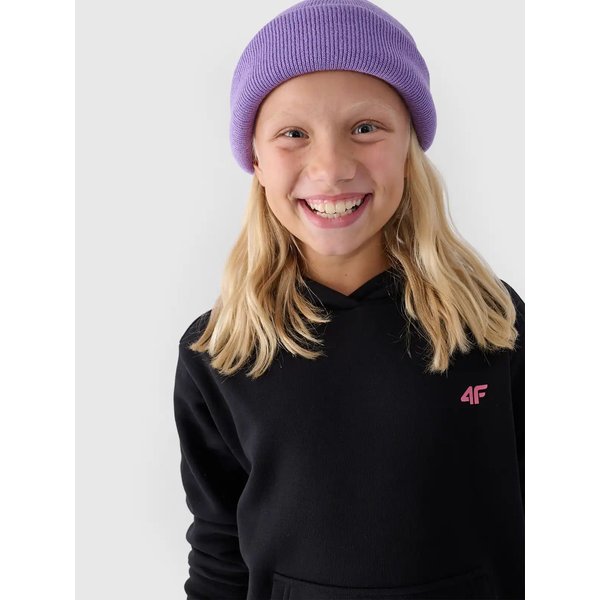 Bluza dziewczęca 4FJWMM00TSWSF1316 4F - głęboka czerń