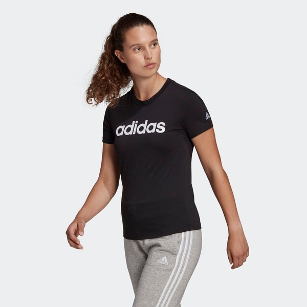 Koszulka damska Loungewear Essentials Slim Logo Tee Adidas - black/white