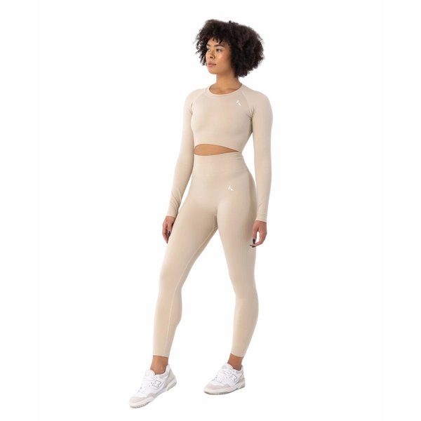 Longsleeve bezszwowy damski Blaze Carpatree - Oatmilk Beige