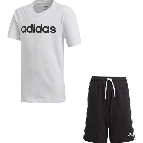 Komplet młodzieżowy Essentials Linear Logo + Essentials 3-Stripes Shorts Adidas