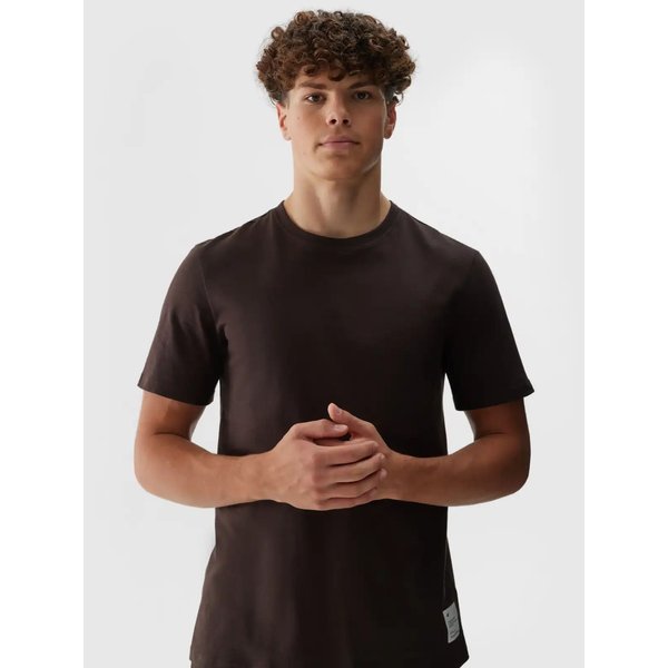 Koszulka męska TTSHM1656 4F - ciemny brązowy