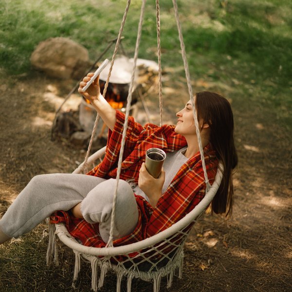 Huśtawka bocianie gniazdo boho XXL Luna Outtec - beige II