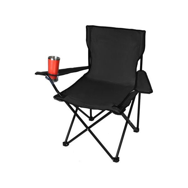 Krzesło, fotel kempingowy, wędkarski - czarny