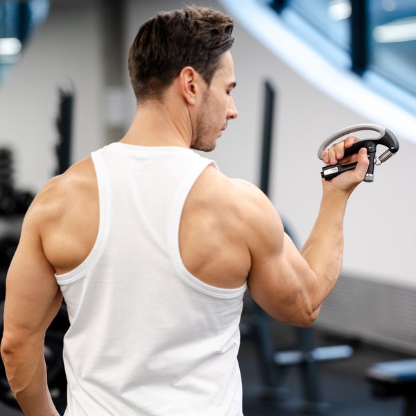 Ściskacz do rąk z regulacją siły i licznikiem 10-100kg Gymtek - czarny