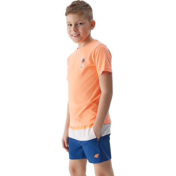 Spodenki kąpielowe chłopięce 4FJWSS24UBDSM065 4F - pomarańcz neon