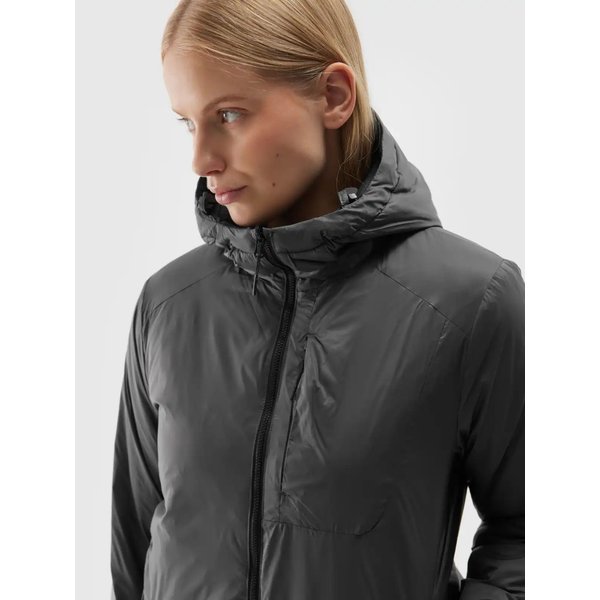 Kurtka puchowa dwustronna damska TDJAF471 4F - antracyt