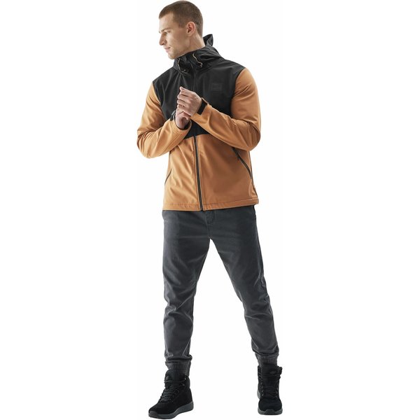 Softshell męski 4FAW23TSOFM155 4F - jasny brąz