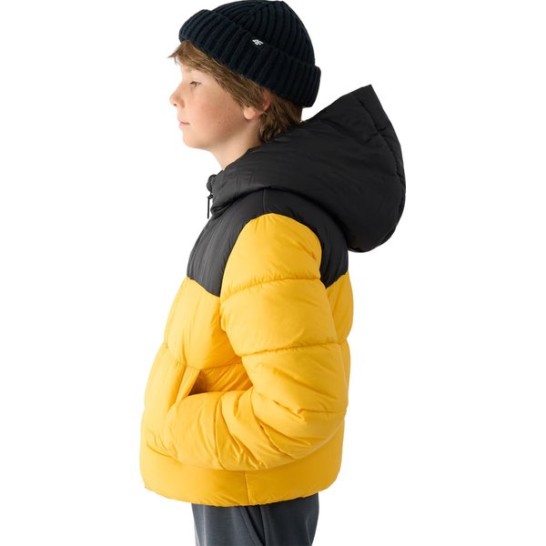 Kurtka puchowa chłopięca TDJAM462 4F - żółty