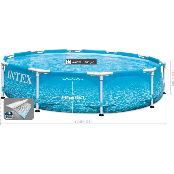 Basen stelażowy Beachside Metal Frame z pompą 12V 305x76cm Intex