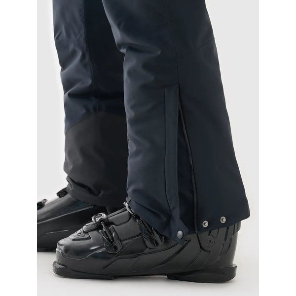 Spodnie narciarskie męskie na szelkach TFTRM0775 4F - głęboka czerń