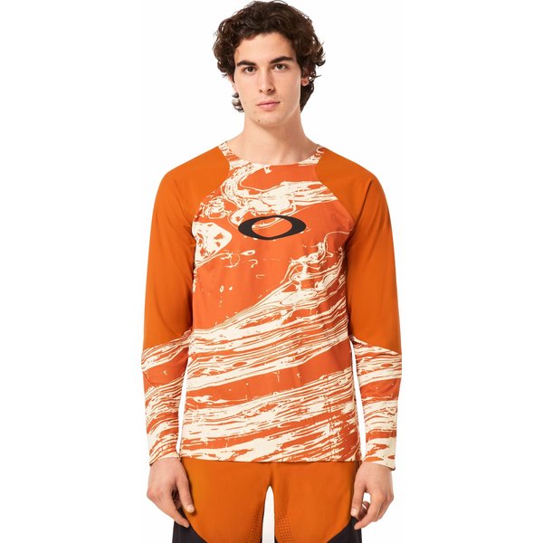 Longsleeve rowerowy męski Seeker Airline LS Oakley - Duality Swirl White/Brown