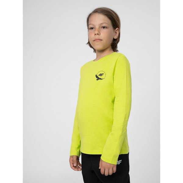 Longsleeve chłopięcy 4FJSS23TLONM063 4F - soczysta zieleń