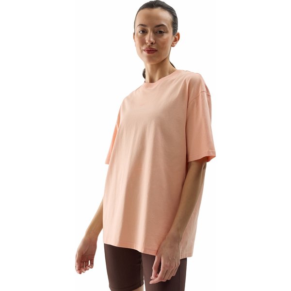 Koszulka damska 4FWSS24TTSHF1355 4F - pudrowy koral