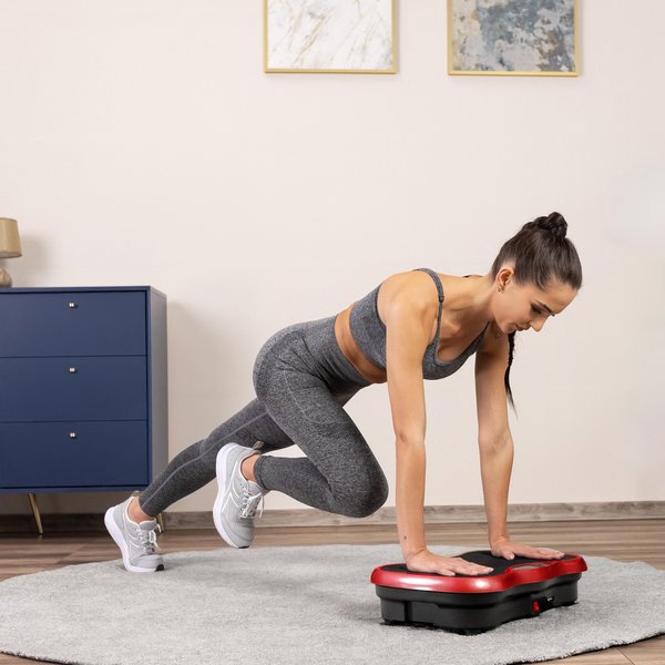 Platforma wibracyjna z pilotem Gymtek - czerwona