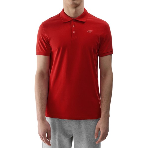 Koszulka męska polo 4FWSS24TPTSM129 4F - ciemna czerwień