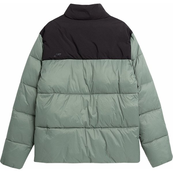 Kurtka puchowa męska 4FWAW23TDJAM348 4F - oliwkowy