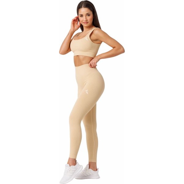 Legginsy bezszwowe damskie Rib Seamless Carpatree - Double Cream Yellow