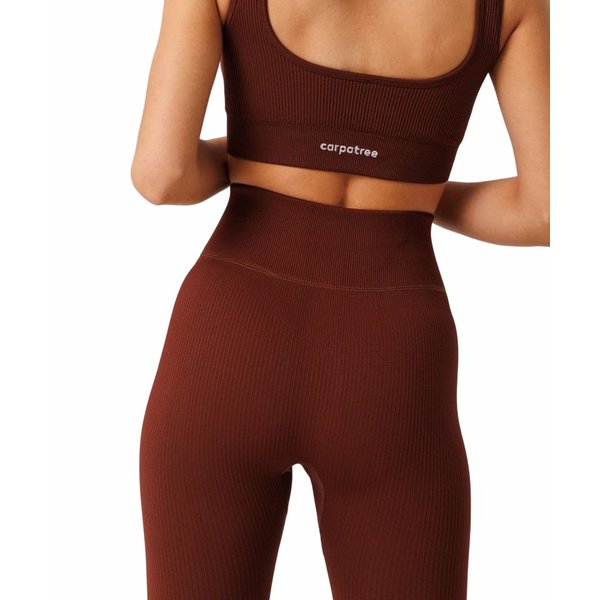 Legginsy bezszwowe damskie Rib Seamless Carpatree - Currant Brown