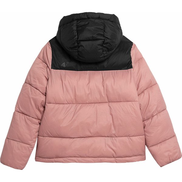 Kurtka puchowa damska 4FAW23TDJAF230 4F - łososiowy