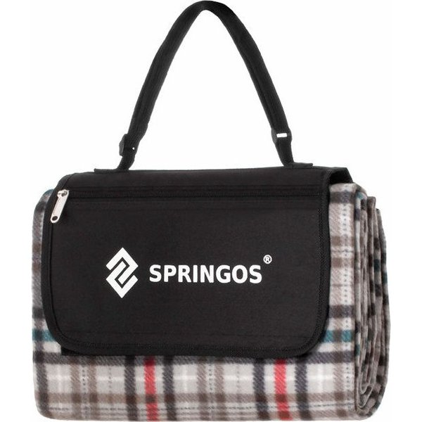 Koc piknikowy z izolacją i kieszonką 180x150cm Springos - multikolor