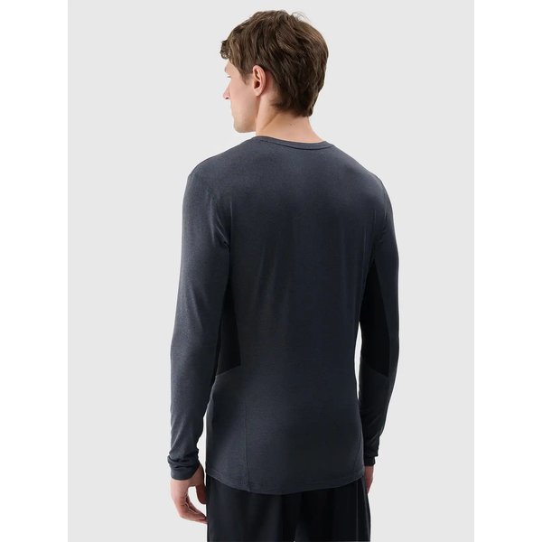 Longsleeve męski TFLOM372 4F - antracyt melanż
