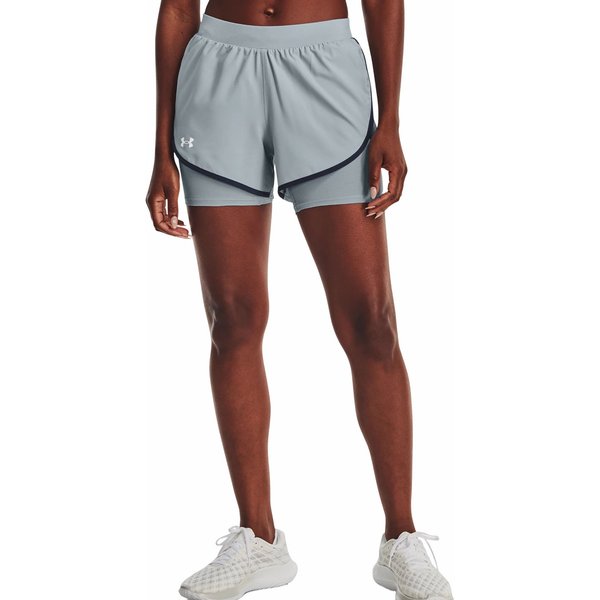 Spodenki damskie Fly By Elite 2w1 Under Armour - Harbor Blue / Reflective