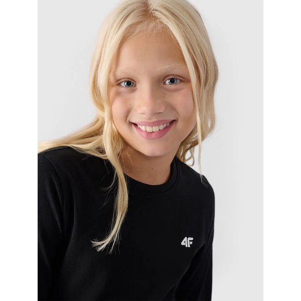 Longsleeve dziewczęcy 4FJWMM00TLONF318 4F - głęboka czerń